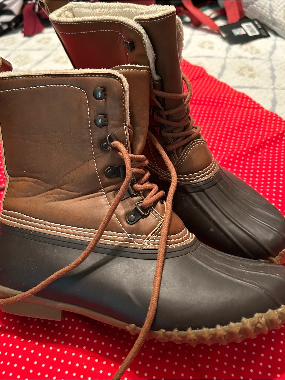 Esprit Brown Two-Tone Winter Rain Boots
